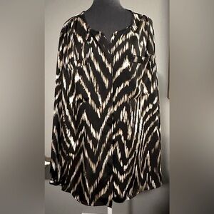 Liz Claiborne Women’s Animal Print Plus Size Blouse - Size 3X